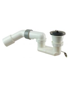 Riko Douchebaksifon met plug 1 1/2" PVC wit