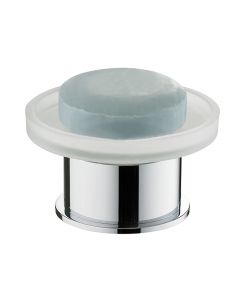 Xellanz Ida vrijstaande glazen zeepschaal chroom