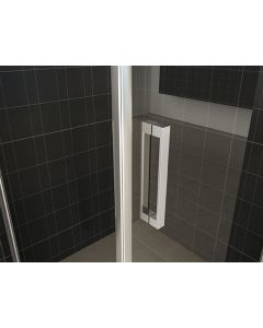 Wiesbaden Uni douchecabine draaideur met zijwand 100x100 cm chroom met helder glas 8mm NANO
