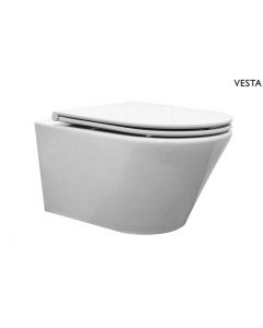 Wiesbaden Vesta wandcloset met Flatline toiletzitting softclose en quick release glans wit
