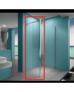 Wiesbaden Eco zijpaneel 40 x 200 cm met hoekprofiel voor inloopdouche chroom met 8 mm NANO helder glas