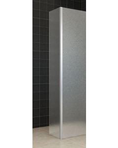 Xellanz Zijpaneel 35 x 200 cm met hoekprofiel voor inloopdouche chroom met 10 mm NANO geheel matglas