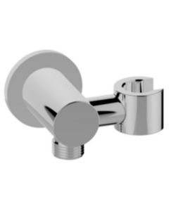 Wiesbaden Wandaansluitbocht met kantelbare handdouchehouder rond 1/2" chroom