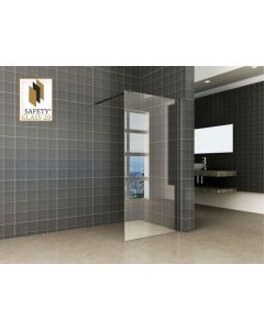 Wiesbaden inloopdouche safety glass nano 100x200x1 cm helder/mat zwart