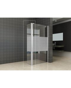 Wiesbaden Zijpaneel 35 x 200 cm met scharnierprofiel rechts chroom met 10 mm NANO ged.matglas