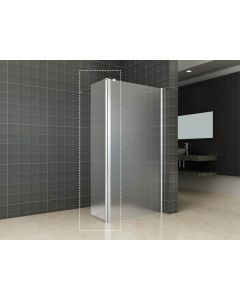 Wiesbaden Zijpaneel 35 x 200 cm met scharnierprofiel rechts chroom met 10 mm NANO geheel matglas