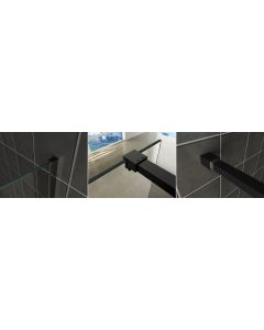 Wiesbaden Slim profielset met stabilisatiestang 120 cm mat zwart