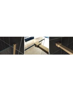 Wiesbaden Slim profielset met stabilisatiestang 120 cm geborsteld messing