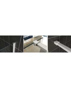 Wiesbaden Slim profielset met stabilisatiestang 120 cm mat wit