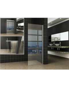 Wiesbaden Side zijwand voor Softclose 2.0 schuifdeur en Slide nisdeur 100 cm 8 mm Nano