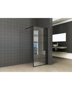Wiesbaden Horizon inloopdouche mat zwart raster 80 cm 8 mm Nano