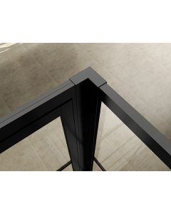 Xellanz Horizon koppelset inloopdouche met nisdeur mat zwart