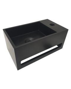 Wiesbaden Julia fontein rechts Solid surface 35 x 20 x 16 cm mat zwart