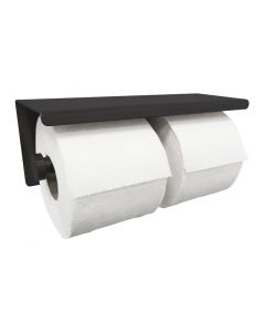 Wiesbaden Brush dubbele toiletrolhouder mat zwart