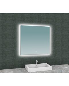 Wiesbaden Soul spiegel rechthoek met LED, dimbaar en spiegelverwarming 80 x 80 cm