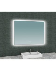 Wiesbaden Soul spiegel rechthoek met LED, dimbaar en spiegelverwarming 100 x 80 cm