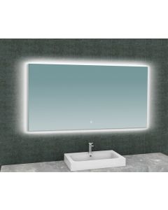 Wiesbaden Soul spiegel rechthoek met LED, dimbaar en spiegelverwarming 140 x 80 cm