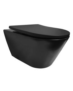 Wiesbaden Stereo rimless wandcloset met Shade toiletzitting mat zwart
