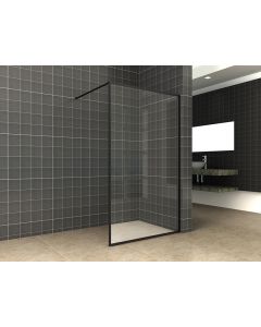 Wiesbaden Square inloopdouche 1200x2000 10mm nano helder glas/mat zwart