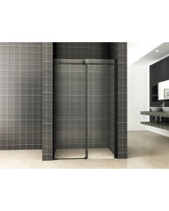 Xellanz schuifbare nisdeur 2-d. mat-zwart 1100x2000 chr.8mm NANO