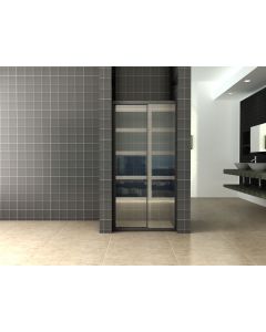 Wiesbaden Skyline schuifbare nisdeur 1000x2000 mat-zwart 8mm NANO