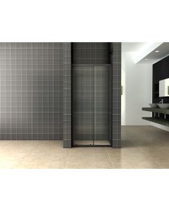 Wiesbaden Skyline schuifbare nisdeur 1300x2000 mat-zwart 8mm NANO