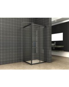 Wiesbaden Skyline zijwand 800x2000 mat-zwart 8mm NANO voor skyline schuifbare nisdeur