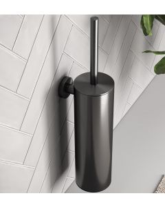 Brauer Toiletborstelset hangend gunmetal geborsteld PVD