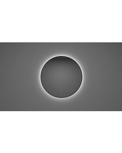 Wiesbaden Novi ronde spiegel met LED, dimbaar 100 cm mat zwart