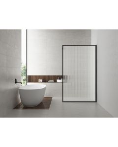 Wiesbaden Square inloopdouche 1200x2000 8mm nano geribbeld helder glas/mat zwart