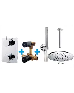 Wiesbaden one-pack inbouwthermostaatset type 103 CHR (30cm)
