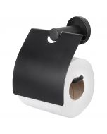 Differnz toiletrolhouder met klep mat zwart