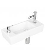 Differnz Sapon fonteinset met zeepdispenser keramiek wit kraan recht chroom 42 x 18.5 x 9 cm