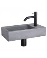 Differnz Force fonteinset beton donkergrijs kraan gebogen mat zwart 40 x 22 x 8 cm
