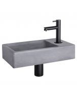 Differnz Force fonteinset beton donkergrijs kraan recht mat zwart 40 x 22 x 8 cm