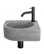 Differnz Cleo fonteinset beton donkergrijs kraan gebogen mat zwart 31.5 x 31.5 x 10 cm