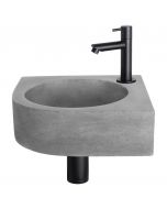 Differnz Cleo fonteinset beton donkergrijs kraan recht mat zwart 31.5 x 31.5 x 10 cm