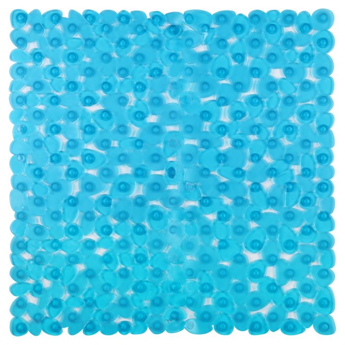 Differnz Lapis inlegmat douche antislip laag 100% PVC 54 x 54 cm blauw transparant