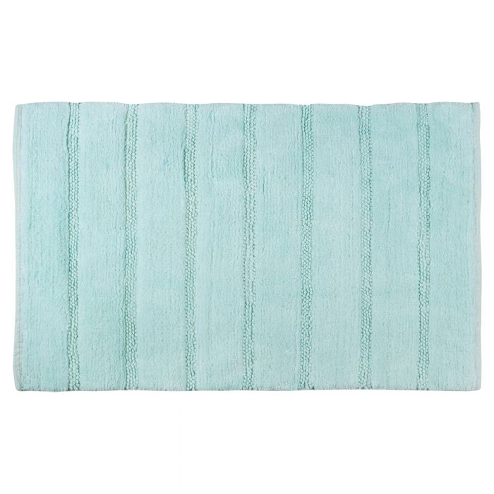 Differnz Stripes badmat geschikt voor vloerverwarming 100% katoen 45 x 75 cm lichtblauw