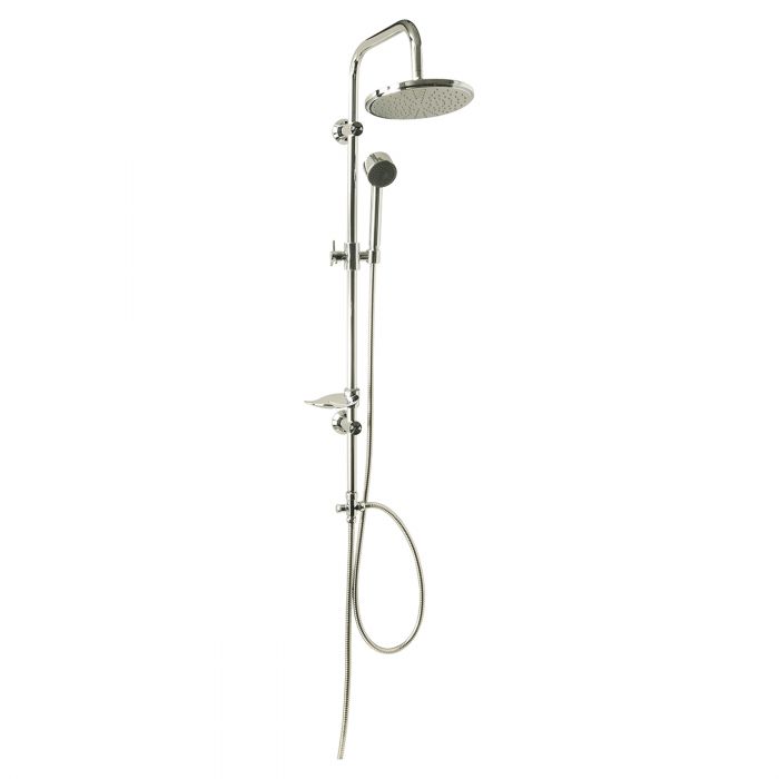 Differnz Proline doucheset met grote stortdouche en losse handdouche ABS 20 x 20 x 150 cm chroom