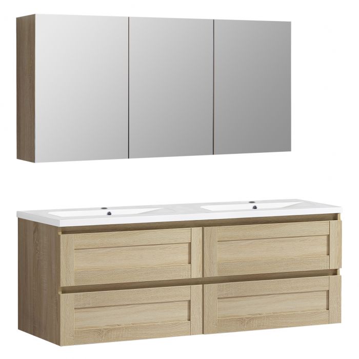 Differnz Reno meubel set 2 kraangaten 120 cm eiken