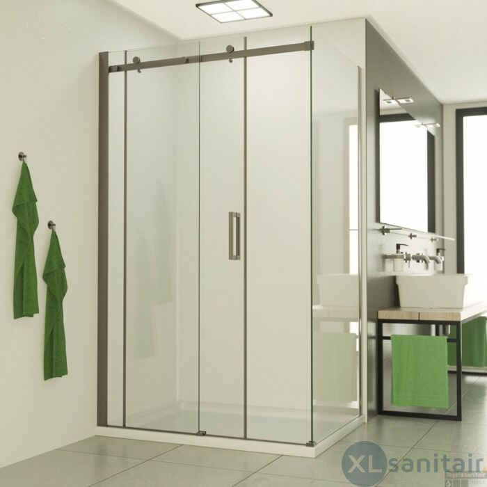 BWS Douchecabine | Supreme | Schuifdeur | Rechthoek 100x90cm | Nano Coating | RVS Profiel