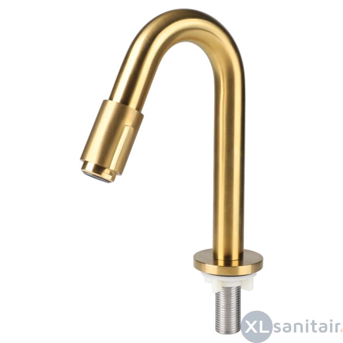 Differnz koudwaterkraan - gebogen - 19 cm - mat goud