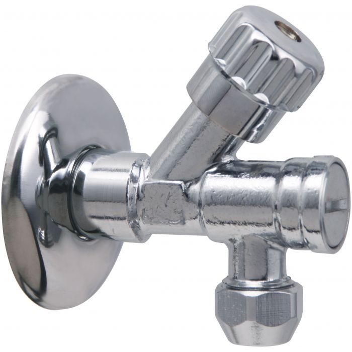 Riko luxor hoekstopkraan met filter 1/2" x 3/8" of knel 10 mm chroom