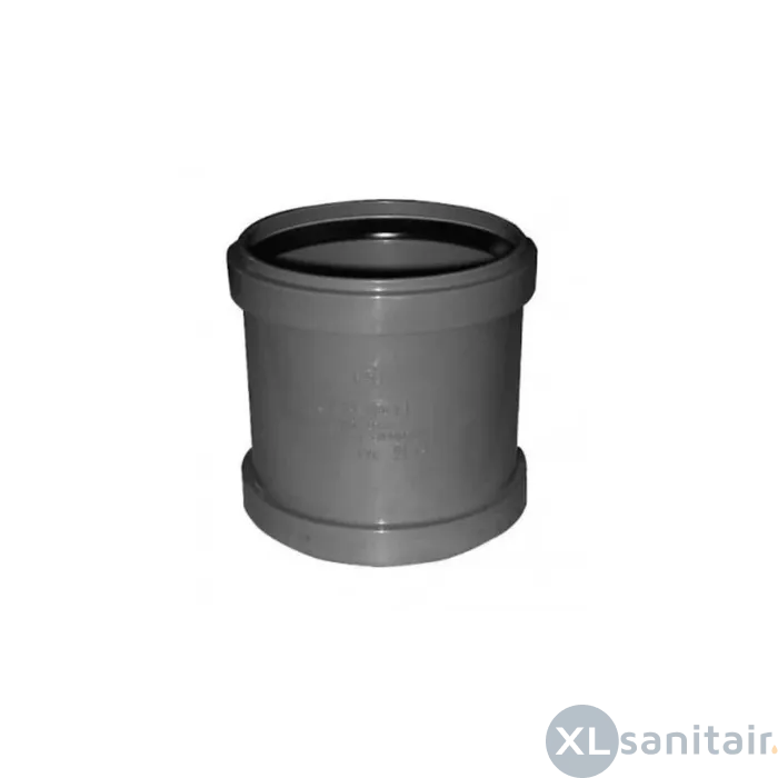  Overschuifmof dubbele manchet 75 mm PVC