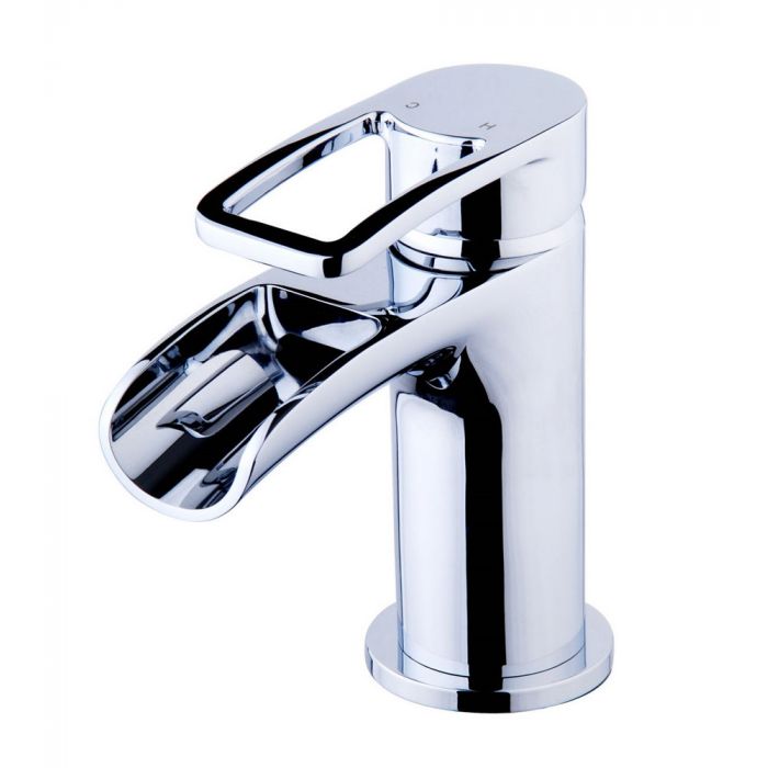 Xellanz Alegra waterval wastafelkraan met clickwaste chroom