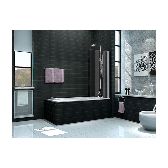 Wiesbaden draaibare badwand 800x1500 6mm NANO chroom