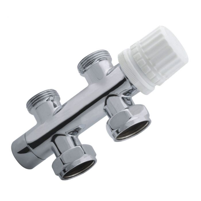 Riko thermostatisch 3/4 onderblok recht chroom