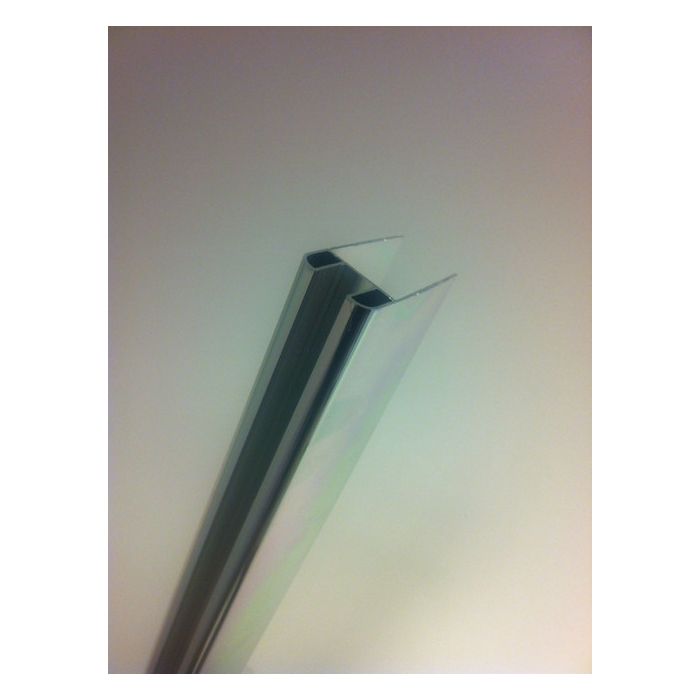 Wiesbaden chroom glasprofiel tbv muurprofiel glasdikte 1cm lengte 200 cm
