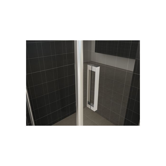 Wiesbaden Uni douchecabine draaideur met zijwand 100x100 cm chroom met helder glas 8mm NANO